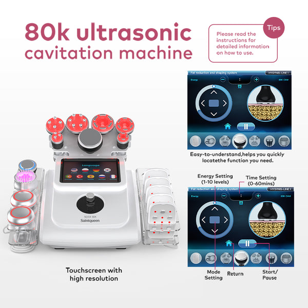 SQ154B Max 11'i 1 Arada 80K Kavitasyon ve RF Cihazı – Lazer + Mikroakım Pedli