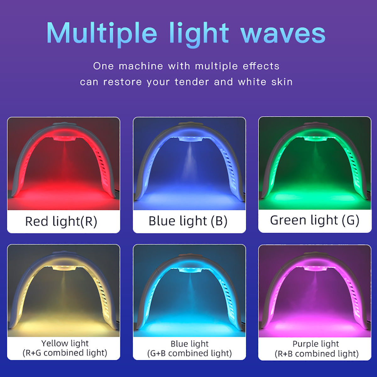 SQ97 170 LED’li 7 Renk Işık Terapisi Cihazı | Yakın Kızılötesi ve Ultrasonik Nano Sprey Ürün ikincil görseli