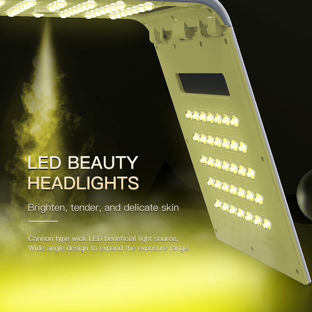 SQ125 117 LED'li, 7 Renkli Katlanabilir PDT Işık Terapisi Cihazı | Ultrasonik Nano Sprey ve Sıcak Kompres