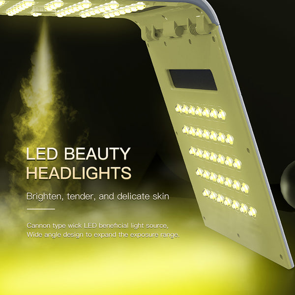 SQ125 117 LED'li, 7 Renkli Katlanabilir PDT Işık Terapisi Cihazı | Ultrasonik Nano Sprey ve Sıcak Kompres