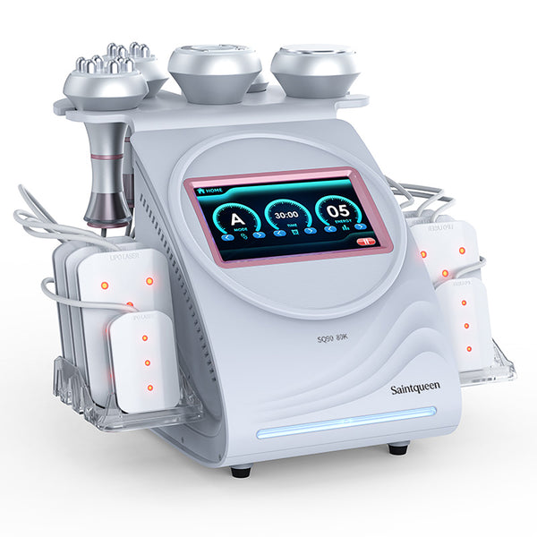 SQ90C Pro 6'sı 1 Arada 80K Ultrasonik Kavitasyon ve RF Cihazı – Lazer Pedli