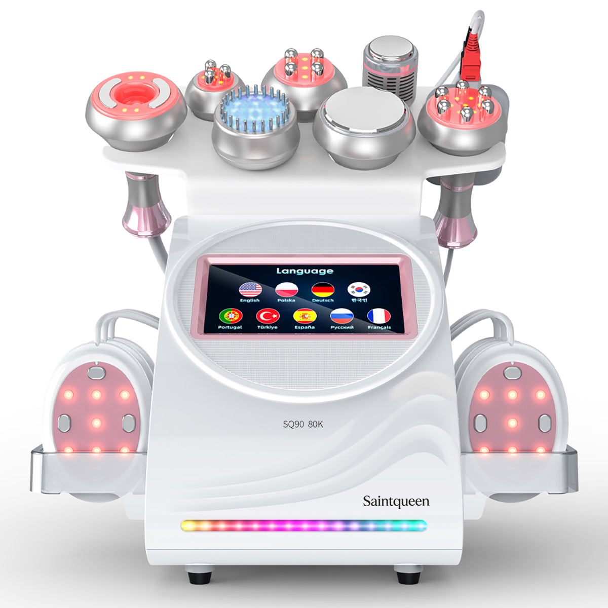 SQ90E Plus 9'u 1 Arada 80K Ultrasonik Kavitasyon ve RF Cihazı – Lazer + Mikroakım Pedli