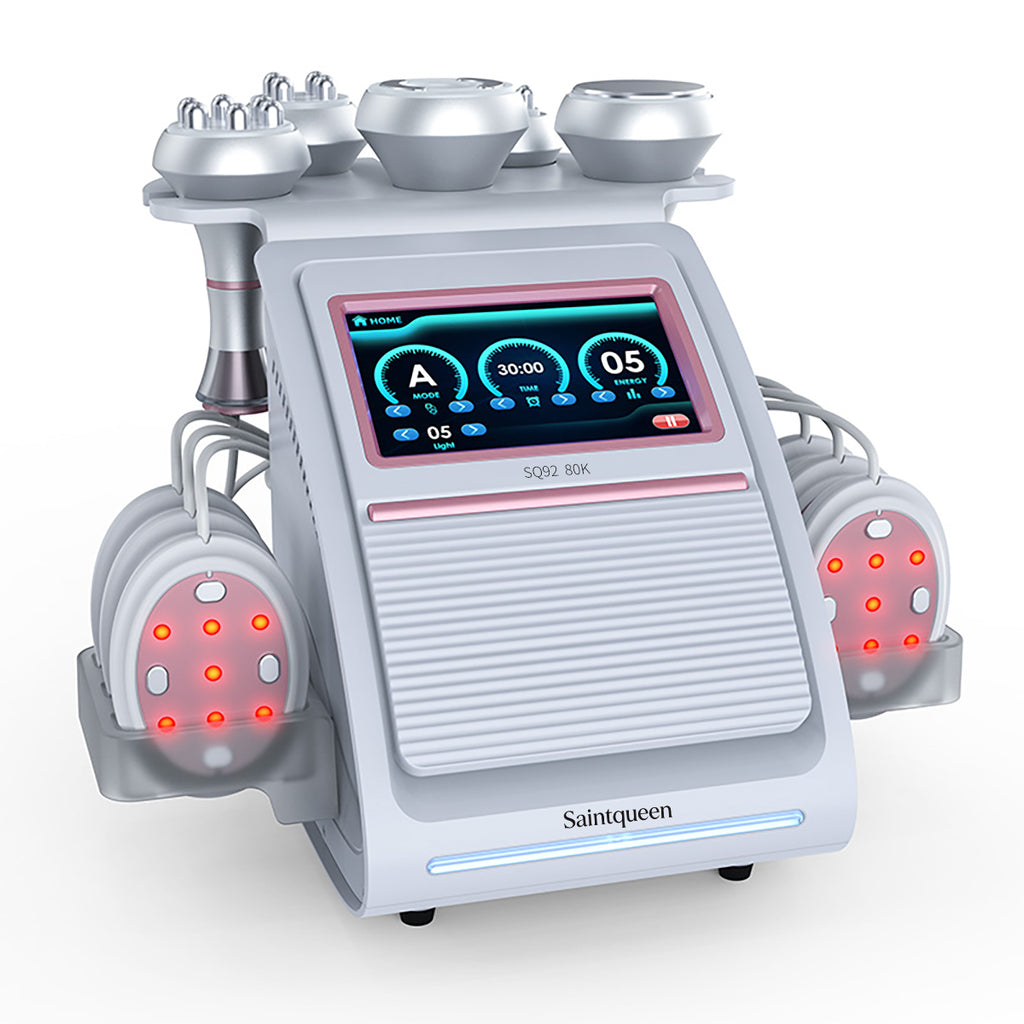 SQ92B Pro 6'sı 1 Arada 80K Ultrasonik Kavitasyon ve RF Cihazı – Lazer + Mikroakım Pedli