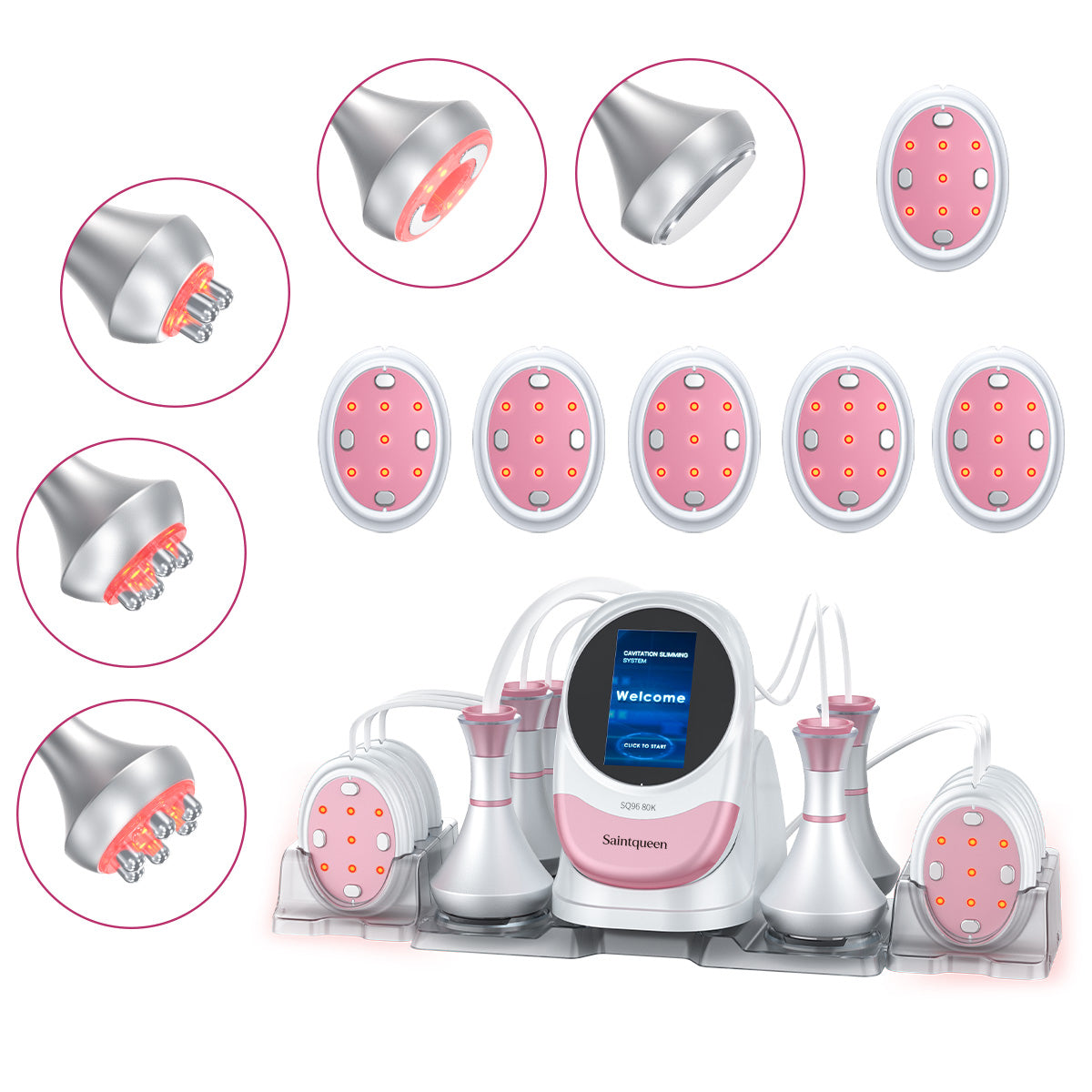 SQ96 Pro Oval Lazer Pedli 6'sı 1 Arada 80K Kavitasyon Makinesi